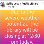 Library closed for weather